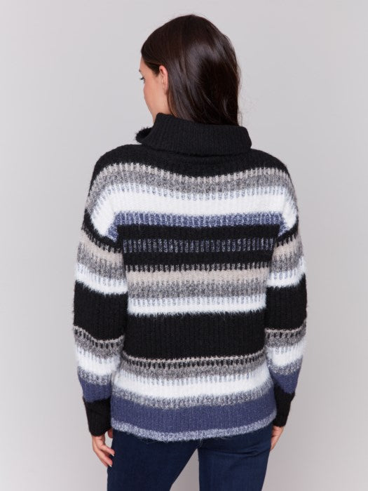 Charlie B Striped Cowl Sweater