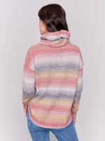 Charlie B Sweater With Removable Scarf Pink