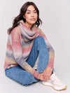 Charlie B Sweater With Removable Scarf Pink