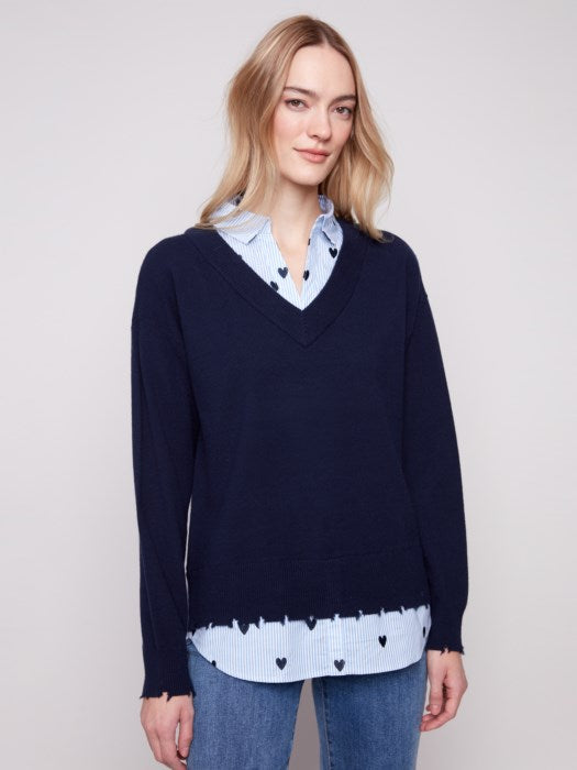 V-Neck Fooler Sweater