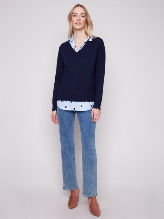 V-Neck Fooler Sweater