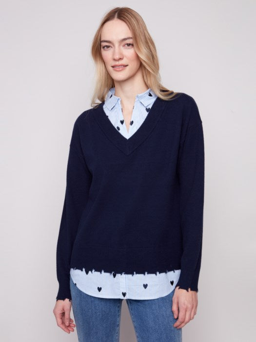 V-Neck Fooler Sweater