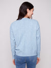 Crew Neck Sweater with Tonal Embroidery