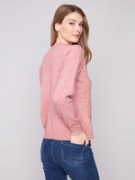 Crew Neck Sweater with Tonal Embroidery
