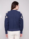 Crew Neck Sweater With Embroidered Flowers