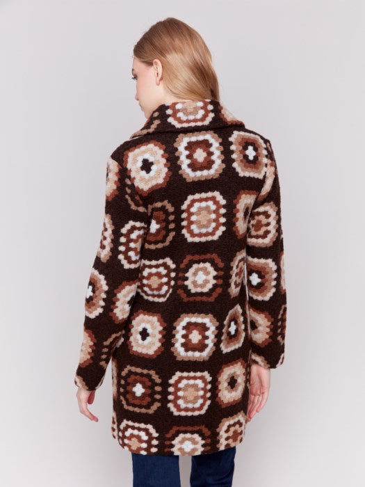 Charlie B Crochet Coat Chocolate 