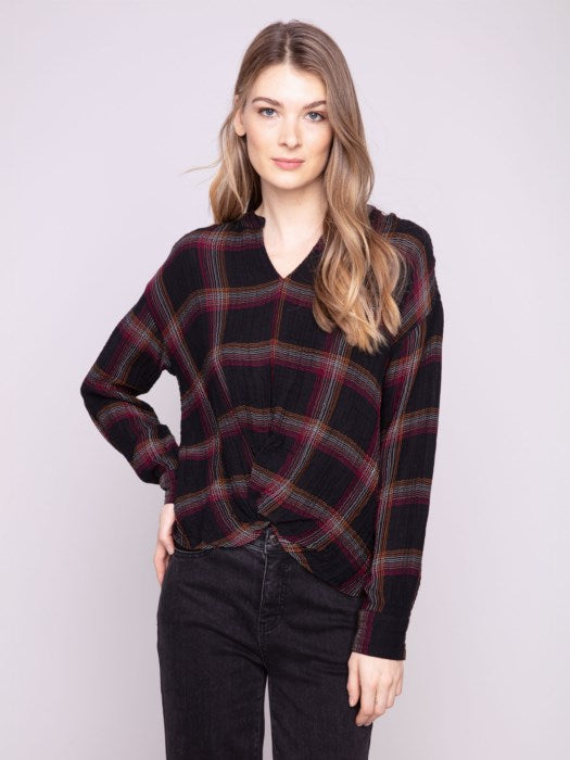 Plaid Double Gauze Blouse