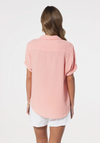 Dylan Short Sleeve Button-Up Peach