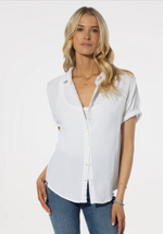 Dylan Short Sleeve Button-Up White