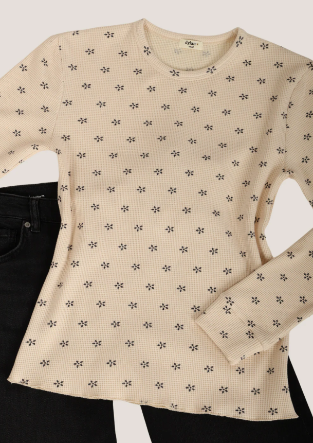 Sasha Printed Waffle Top