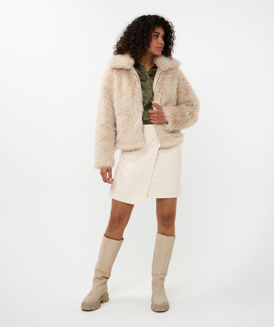 EsQualo Short Hairy Jacket Sand