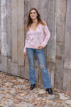 Relaxed boxy fit Mini Martini V sweater, perfect for cocktail hour and gifting