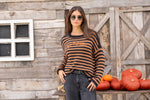 Pumpkin Striped Crew