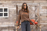 Pumpkin Striped Crew