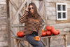 Pumpkin Striped Crew