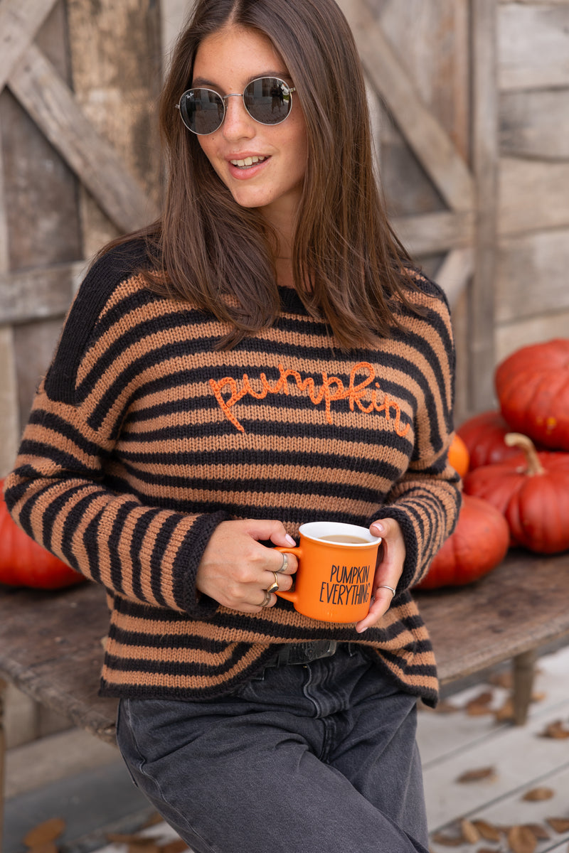 Pumpkin Striped Crew