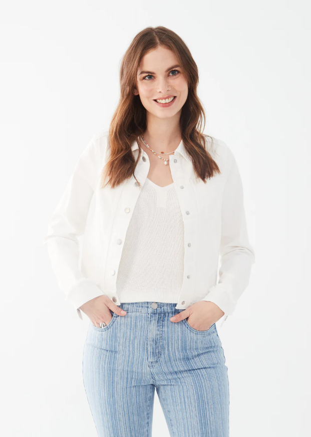 FDJ Euro Twill, Cropped Jacket White