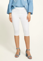 Front view of pull-on pedal pusher pants in slim-leg fit