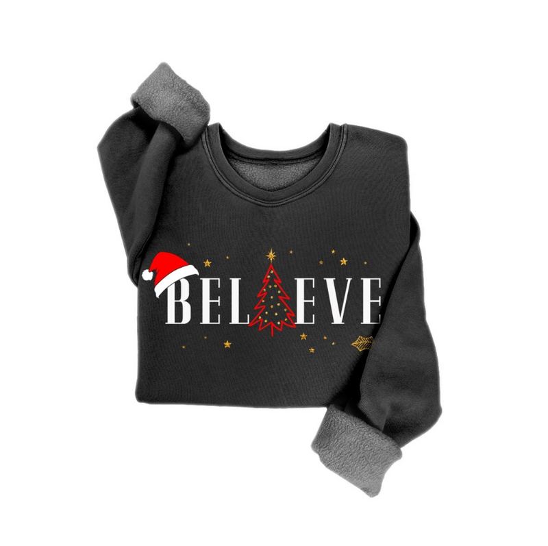 Believe Glitter Mineral Sweatshirt
