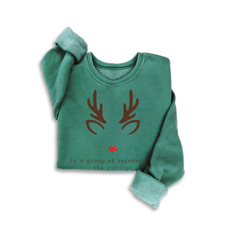 Rudolph Glitter Mineral Sweatshirts