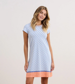 The Cici Dress with painted petals design, perfect for warm weather events