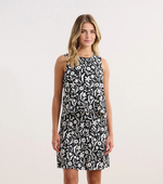 Front view of Hatley Roberta Dress in Wavy Flowers print