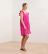 Playful and feminine Flutter Sleeve Dress with vibrant fuchsia color