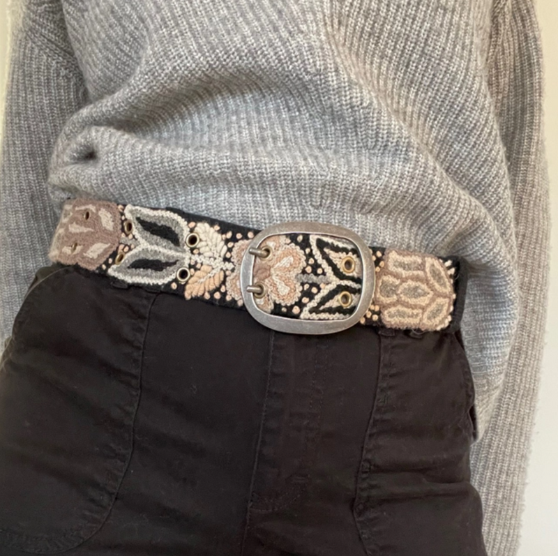 Jenny Krauss Monochromatic Embroidered Wool Belt