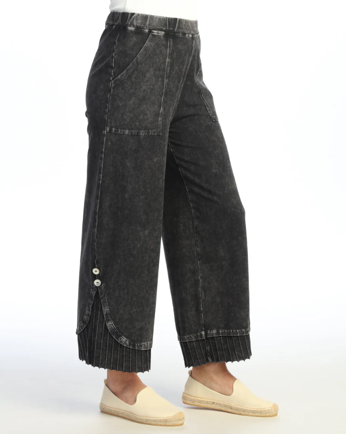 Jess & Jane Rib Contrast & Button Pant