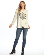 Relaxed tunic top with side patch pocket and button detail