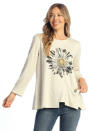 Daisy Day Tunic with large daisy graphic and asymmetrical hem