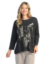 Mariposa Mineral Washed Tunic with gauze pocket and floral print