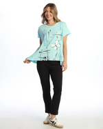 Petals Jersey Top styled with jeans for casual outfit