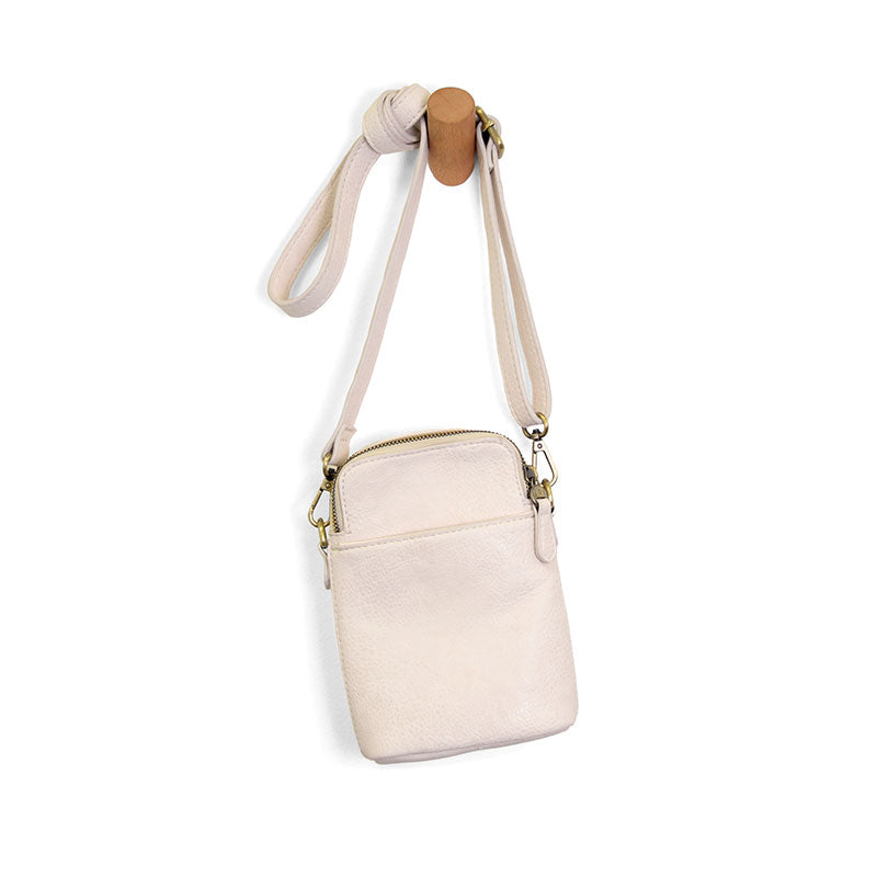 Jolene Vegan Leather Crossbody Phone Bag – Travel Light at The Lazy Daisy in Ecru
