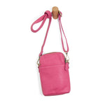Jolene Vegan Leather Crossbody Phone Bag – Travel Light at The Lazy Daisy in Magenta