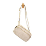 Joy Susan Kylie Double Zip Sling Belt Bag Linen