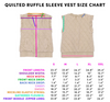 Garment Washed Quilted Ruffle Sleeve Vest