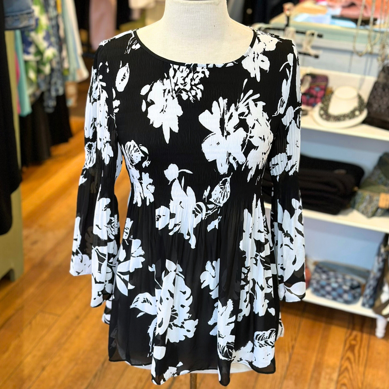 Keren Hart Gathered Floral Blouse