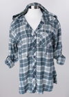 Plaid Hoodie Button Down