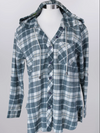 Plaid Hoodie Button Down