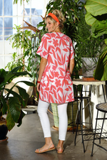 Elbow-length sleeves and pocket detail on Dot Floral Dress
