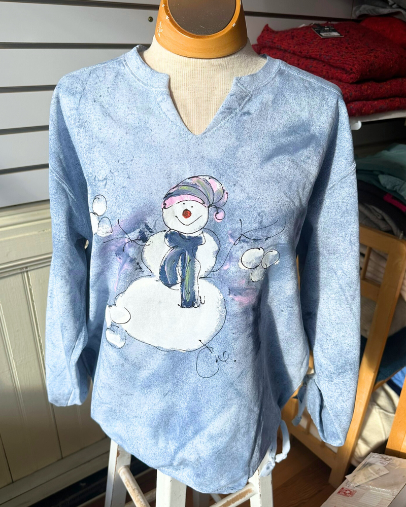 Cotton Candy Cozy Snowman Pullover