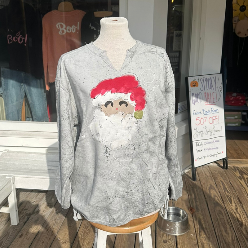 Kunkys Holly Jolly Santa Tie Dye Pullover