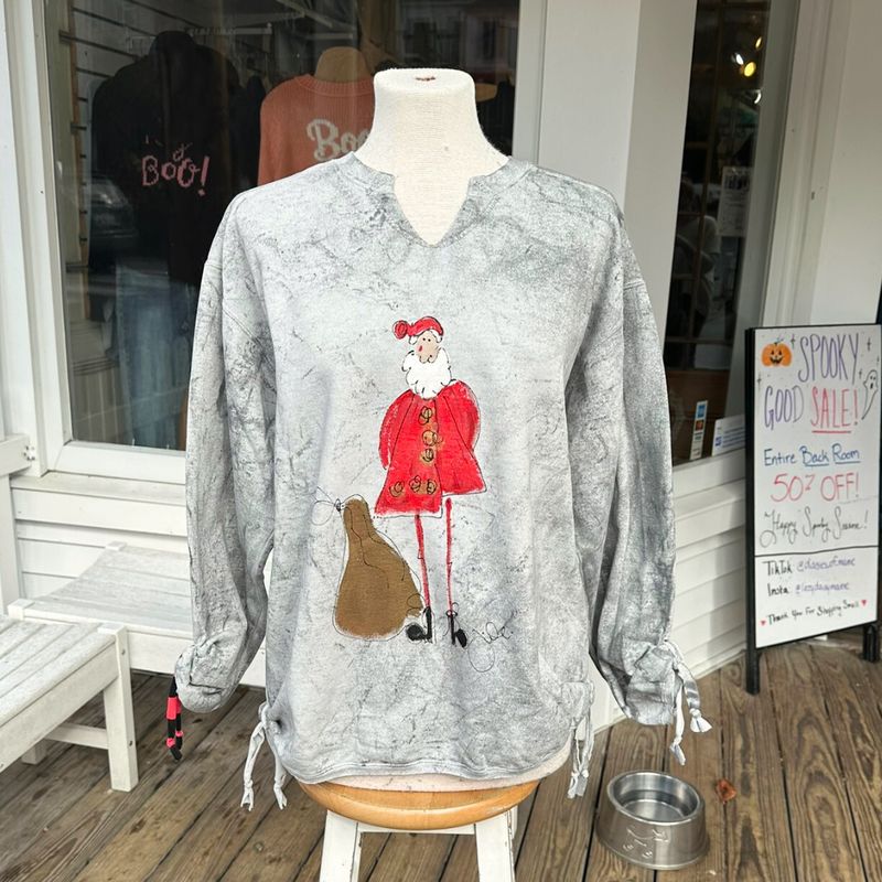 Santa Claus Is Comin' To Town Tie Dye Pullover Sweater