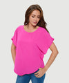 Flowy Batwing Sleeve Airflow Top With Overlay