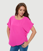 Flowy Batwing Sleeve Airflow Top With Overlay