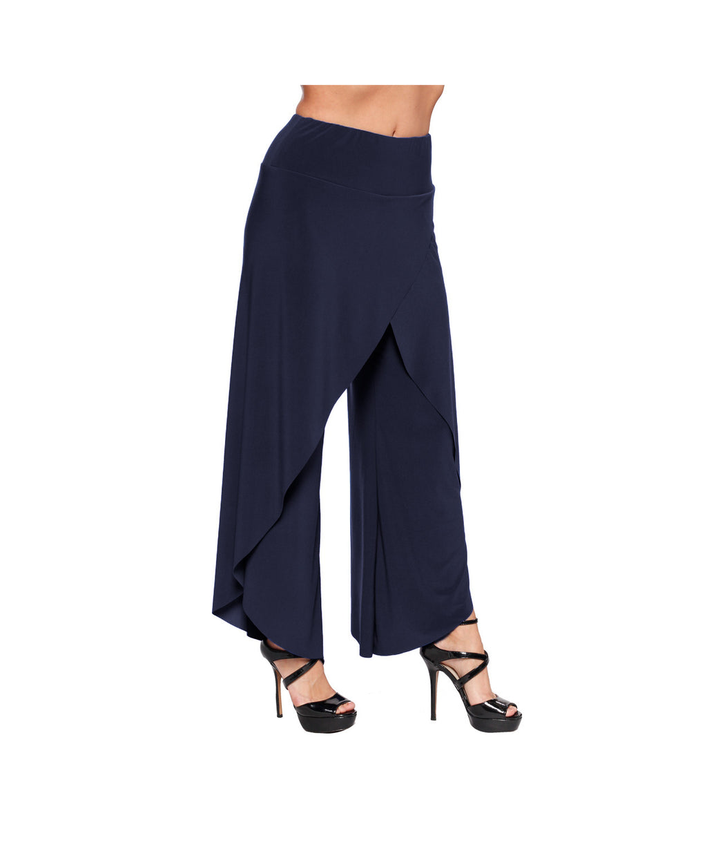 Last Tango Front Crossover Drape Pant Navy