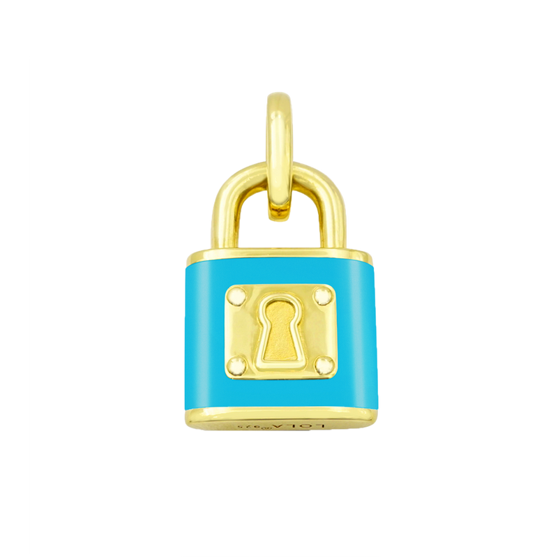 LOLA® Love Lock Gold Pendant Turquoise
