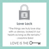 LOLA® Love Lock Silver Pendant: LOVE IS THE KEY "The tings we truly love stay with us always, locked in our hearts as long as life remains." - Josephine Baker