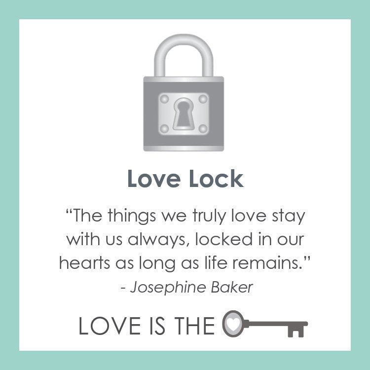 LOLA® Love Lock Silver Pendant: LOVE IS THE KEY "The tings we truly love stay with us always, locked in our hearts as long as life remains." - Josephine Baker